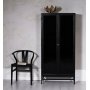 Vitrine Revel H170 cm - Schwarz / Dunkel getntes Glas