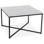 Maryland Couchtisch 75x75 cm - Weier Marmor / Schwarzer Rahmen
