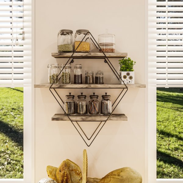 Dekoryum Wandregal Eiche/schwarz