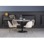 Plaza Essgruppe, Marmortisch mit 4 Plaza Samtsthlen - Beige/Brass/Schwarz