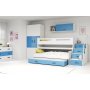 Etagenbett Max mit Zustellbett und ausziehbarem Schreibtisch 80 x 200 cm - Beliebige Farbe