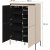 Trendschrank H140 cm - Beige/Schwarz