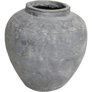 Rustikaler Keramiktopf 34 cm - Grau