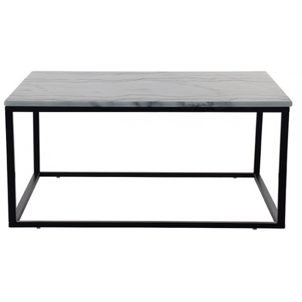 Accent Couchtisch 110 - Weier Marmor / Schwarzer Rahmen