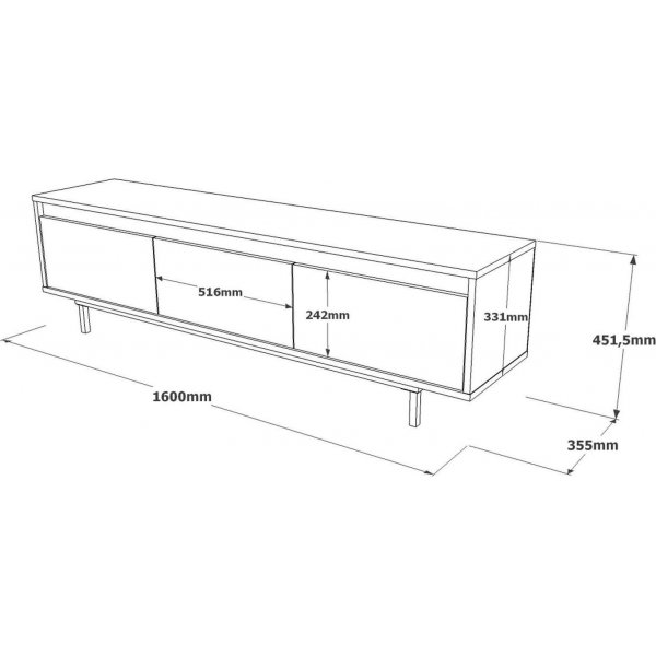 Luvio Medienbank 1 - Silber/Schwarz