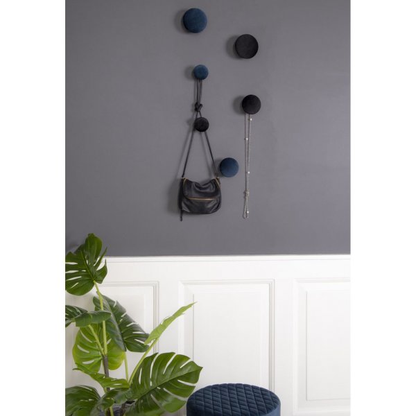 Giza Wandknpfe zum Aufhngen - Blau/Messing - 3 Stk