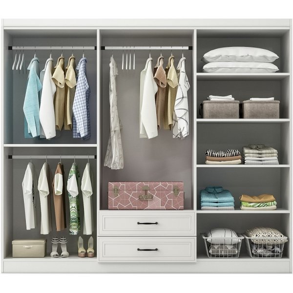 Henna-Kleiderschrank 210 x 50 x 182 cm - Weiß Henna-Kleiderschrank 210 x 50 x 182 cm - Weiß