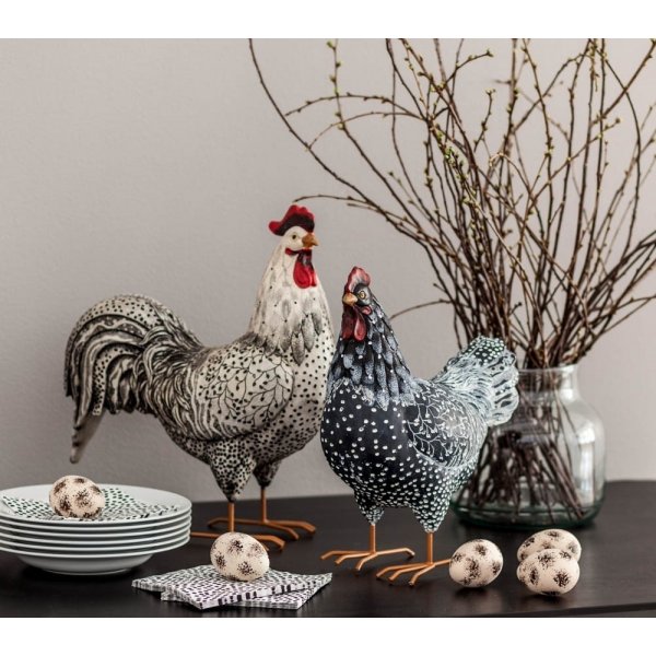 Hahndekoration - Weiß Hahndekoration - Weiß