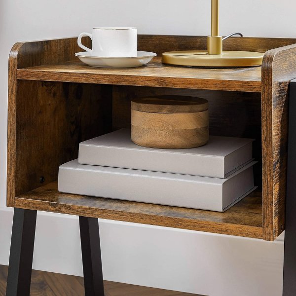 Sakarias Beistelltisch 46 x 35 cm - Braun/Schwarz