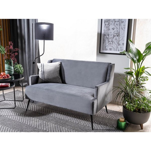 Gemma 2-Sitzer-Sofa - Grauer Samt