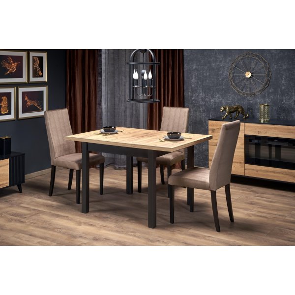 Callahan Esstisch 90-125 x 90 cm - Craft-Eiche/Schwarz