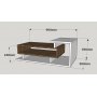 Spring Couchtisch 90 x 50 cm - Wei/Walnuss