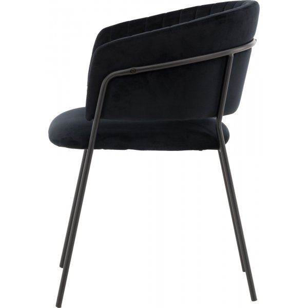Selma Esszimmerstuhl - Schwarzer Samt
