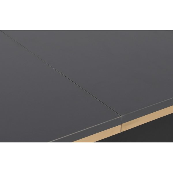 Estrela Esstisch 120-180 x 79 cm - Anthrazit/Gold/Schwarz Estrela Esstisch 120-180 x 79 cm - Anthrazit/Gold/Schwarz