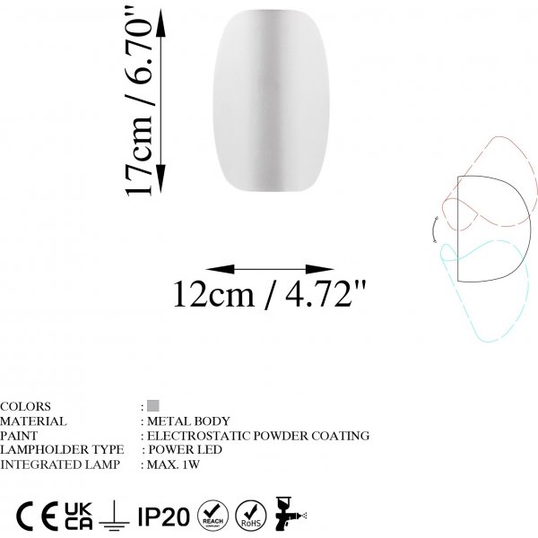 Potisto Wandleuchte - Chrom Potisto Wandleuchte - Chrom