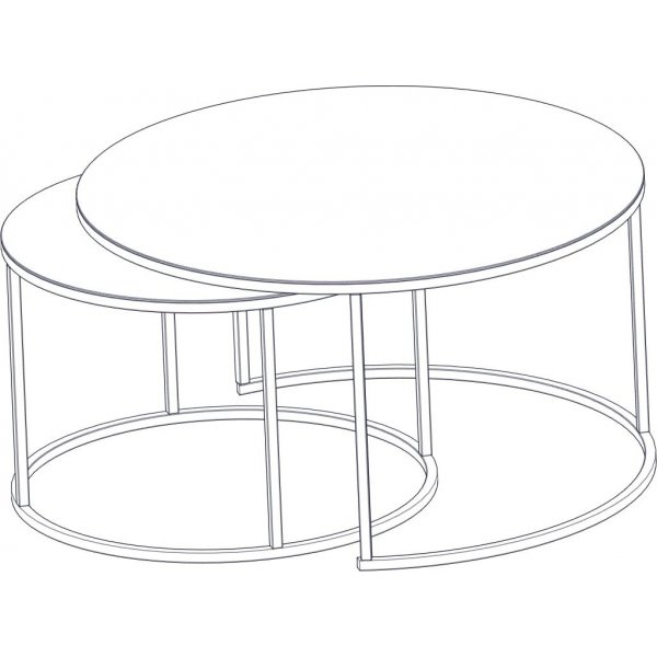 Kyoto Beistelltisch 60/80 cm - Schwarz