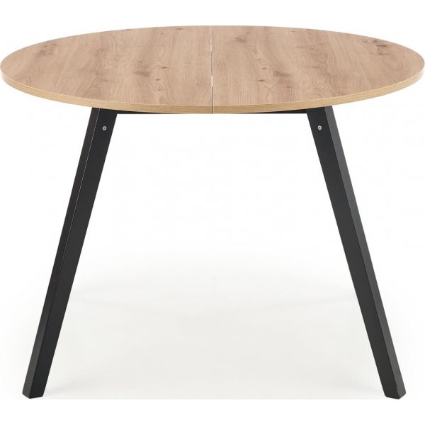 Ausziehbarer runder Esstisch Caliss Ø102-142 cm - Artisan-Eiche/Schwarz Ausziehbarer runder Esstisch Caliss Ø102-142 cm - Artisan-Eiche/Schwarz