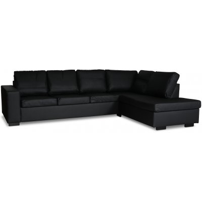 Solna-Sofa in offener Ausfhrung 3A aus schwarzem PU + Mbelpflegeset fr Textilien