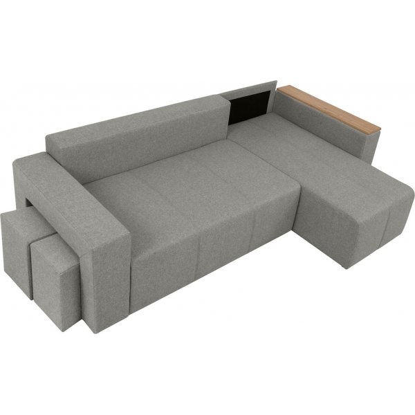 Denvo Schlafsofa mit Poufs - Grau