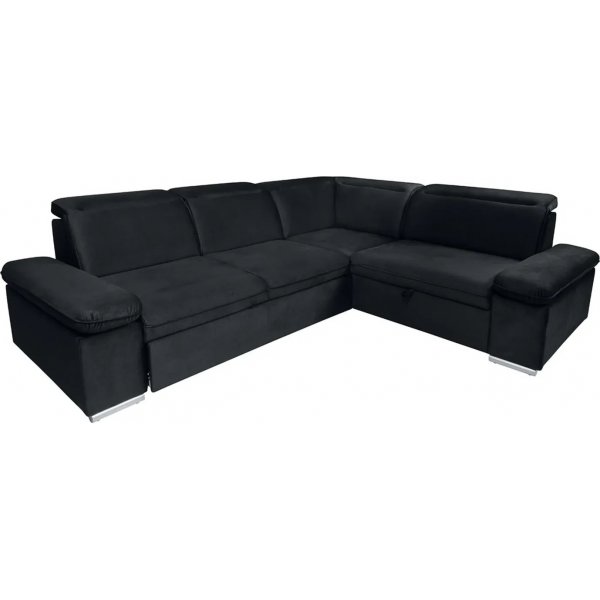 Darby Ecksofa rechts - Schwarz