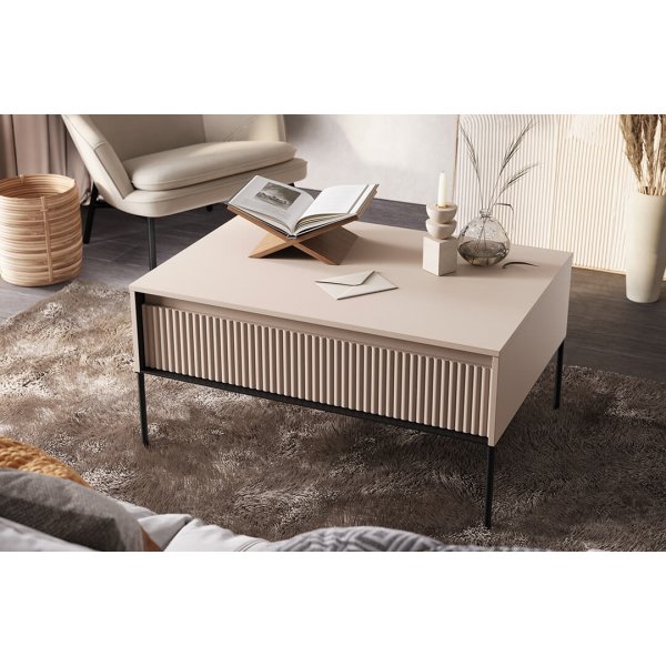 Trend-Couchtisch - Beige/Schwarz