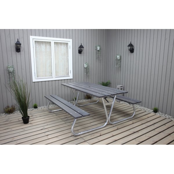 Stabile Bankgarnitur ohne Rckenlehne - Grau