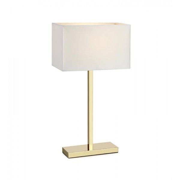 Savoy Tischlampe mit USB - Messing/wei