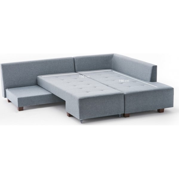 Manama Ecksofa rechts - Hellblau