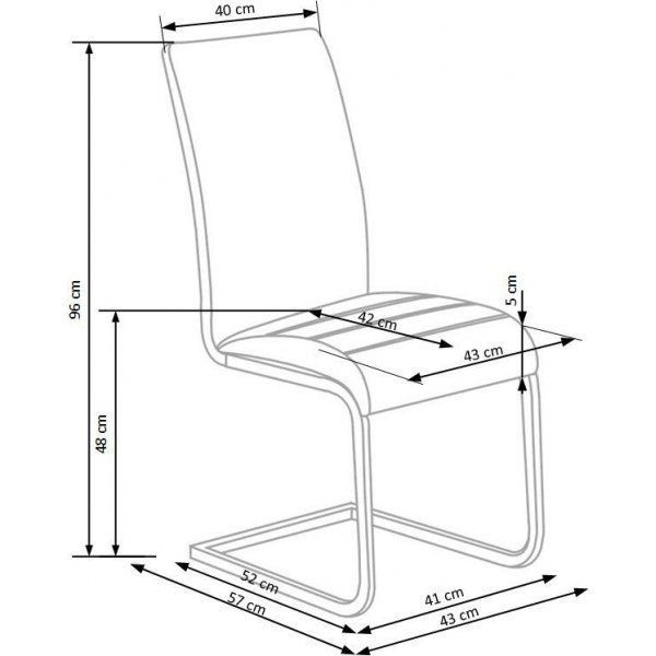 Amber Stuhl - weiß (PU) / Chrom Amber Stuhl - weiß (PU) / Chrom