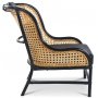 Anton Sessel aus Rattan - Schwarzes PU / Natur