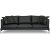 York 3-Sitzer-Sofa aus schwarzem Leder