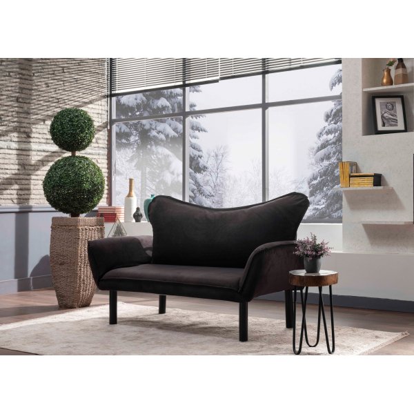 Chatto 2-Sitzer Schlafsofa - Schwarz