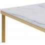 Alisma Couchtisch 90x50 cm - Weier Marmor/Gold