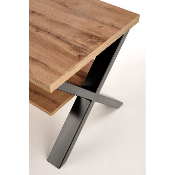 Kasady Couchtisch mit gekreuzten Beinen 120 cm - Wotan Eiche/schwarz