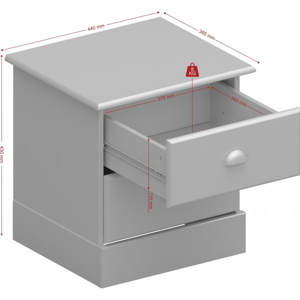 Nola Nachttisch - Weiß/Beige Nola Nachttisch - Weiß/Beige