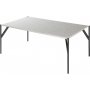 Terrazzo Couchtisch 110x60 cm - Bianco Terrazzo & AIR Fu aus schwarzem Metall