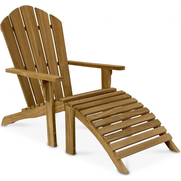 Salt Liegestuhl mit Fuschemel - Teak