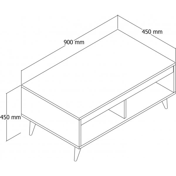 Meyli Couchtisch 90 x 45 cm - Kiefer
