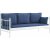 Lalas 3-Sitzer Outdoor-Sofa - Wei/Blau + Mbelpflegeset fr Textilien