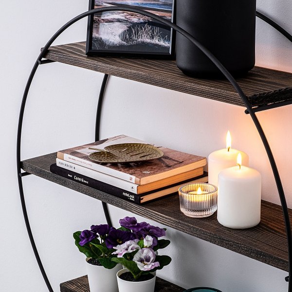 Wandregal rund schwarz 60 cm