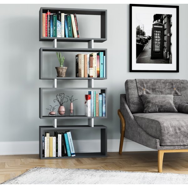 Langdon Bcherregal - Anthrazit/Wei