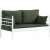 Manyas 2-Sitzer Outdoor-Sofa - Wei/Grn + Mbelpflegeset fr Textilien