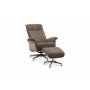 Relaxsessel mit Fuhocker in echtem Schaffell Eiche/Dunkelbeige - Ulla