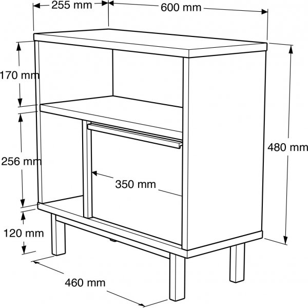 Ocean Beistelltisch 60 x 25,5 cm - Walnuss/Eiche