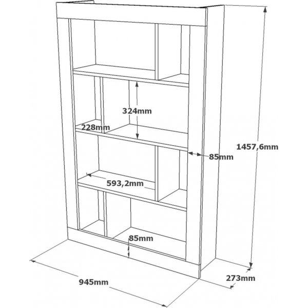 Luvio B�cherregal 22 - Eiche/wei�