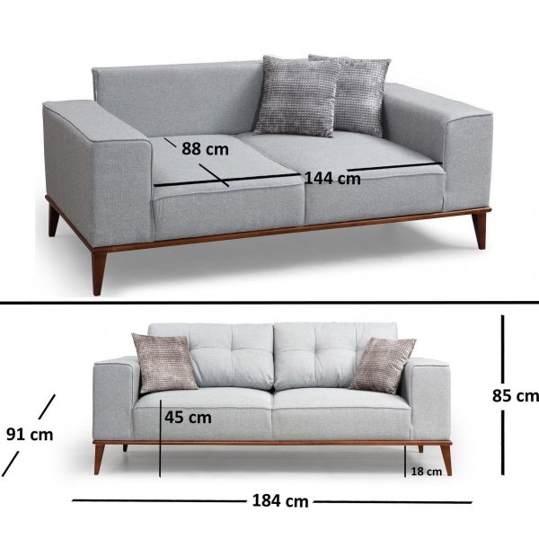 Montana 2-Sitzer-Sofa - Grau Montana 2-Sitzer-Sofa - Grau