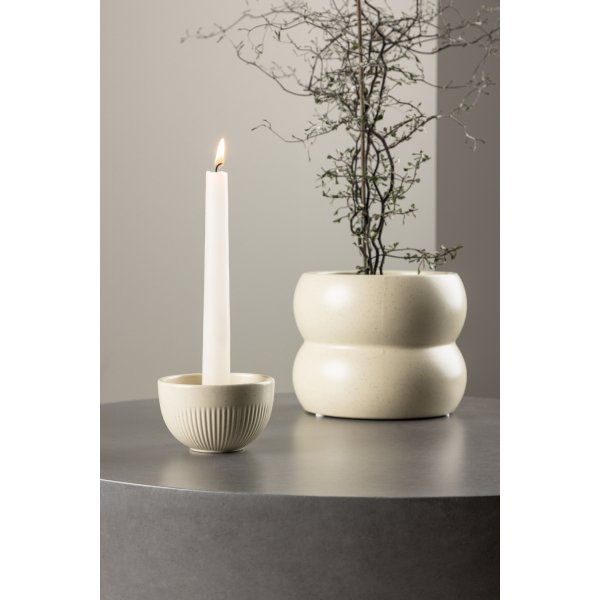 Posh Kerzenständer 9 x 6 cm - Beige/Schwarz Posh Kerzenständer 9 x 6 cm - Beige/Schwarz