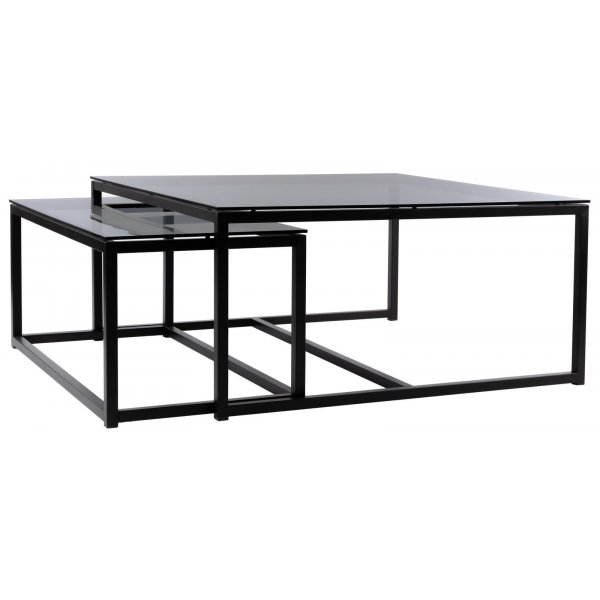 Ricardo Couchtisch 100x100 - Grau getntes Glas