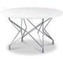 Terrazzo runder Couchtisch  80 cm - Bianco Terrazzo & Chrom Star Untergestell