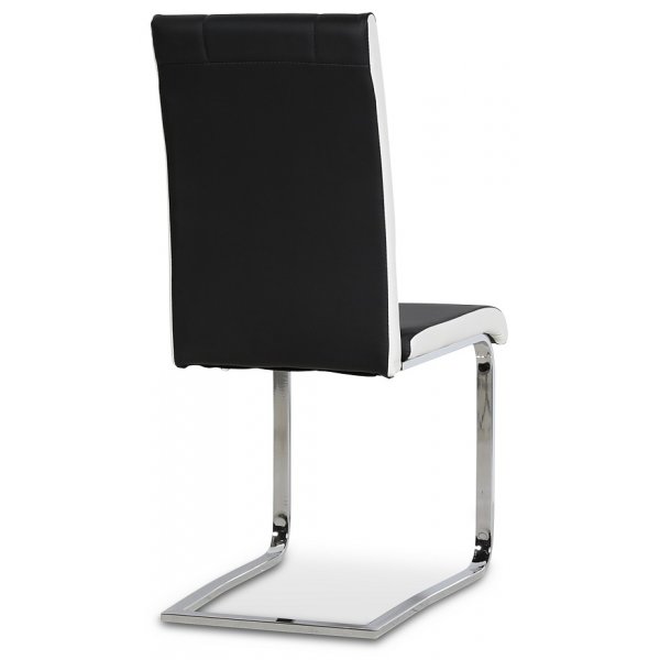 Denver Esszimmerstuhl - schwarz/wei (PU-Chrom)